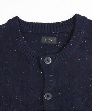 WEGO ネップクルーネックカーディガン ネイビー