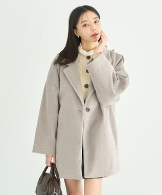 earth music&ecology オーバーテーラードジャケット　シャギー Gray Beige