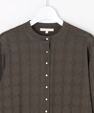 自由区 ジオメトリックアセテート カーディガン ブラウン