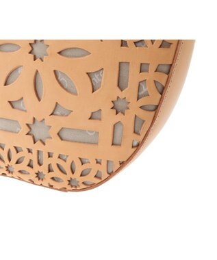 genten セイル カットワーク 手提げバッグ ヌメベージュ