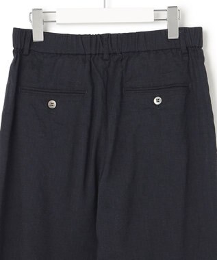23区 【洗える】リネンレーヨンストレッチ ワイド パンツ ネイビー系