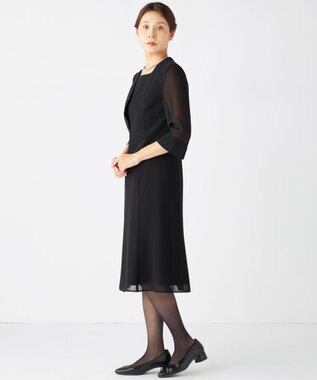 自由区 FORMAL 【洗える/着心地楽々】セオプラスエス ウォッシャブル ワンピース ブラック系