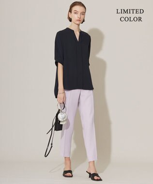 ICB 【新色追加・接触冷感・UVケア・速乾・洗える】FluidBackSatin ドロストパンツ パールグレー系［WEB限定］