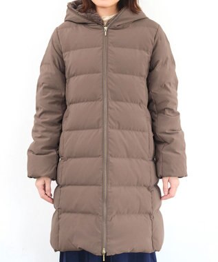 Tiaclasse フード裏エコファーダウンコート モカ