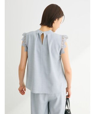 Green Parks ・ＥＬＥＮＣＡＲＥ　ＤＵＥ　リネンライクレースブラウス Gray