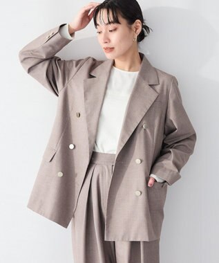 CRAFT STANDARD BOUTIQUE ＜セレモニー＞ダブルテーラードジャケット Beige Mixture