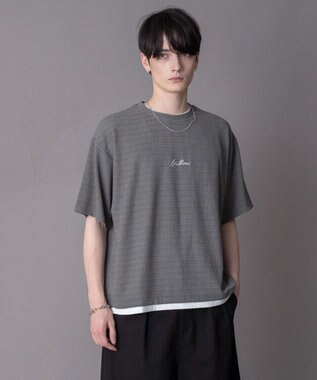 WEGO 【ユニセックス着用ITEM】ワンポイントフェイクレイヤードT（SS） ダークグレー
