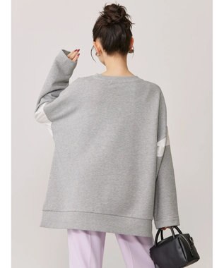 AMERICAN HOLIC 異素材ショルダー切り替えスウェット2 Light Gray Mixture