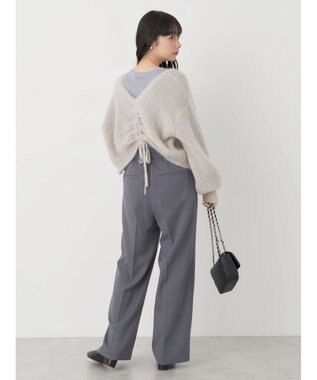 earth music&ecology レースＶネックテレコインナー Grayish Blue