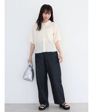 Green Parks BEST PRICE 表面カット衿付シャツ Ecru