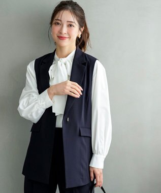 ANY SIS L セレモニーダブルクロス ジレ ネイビー