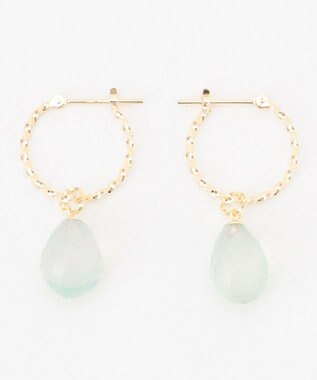 TOCCA 【WEB限定】LEGAME PIERCED EARRINGS L K10 天然石 ピアス L シーブルーカルセドニー