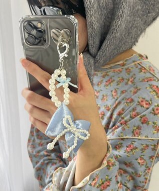 WEGO ダブルパールリボンキーホルダー