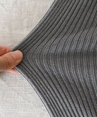 muuc 〈洗えるニット〉〈肌に優しいニット〉〈カシミヤ×シルク×ウール〉〈通年着られるニット〉リブ編みタートルネックニットプルオーバー グレー