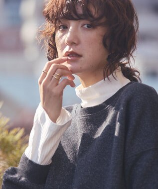 AMERICAN HOLIC ラメ裏起毛スウェット Dark Gray Mixture