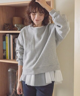AMERICAN HOLIC ラメ裏起毛スウェット Light Gray Mixture