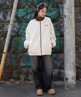 WEGO 【ユニセックス着用ITEM/リバーシブル/2WAY】リバーシブルフリースブルゾン ブラウンその他