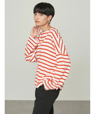 AMERICAN HOLIC ボートネックボーダープルオーバー Red