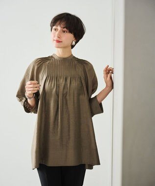 #Newans 【金子綾さんインスタライブご紹介アイテム】（前後着用可能）ピンタックシアーブラウス