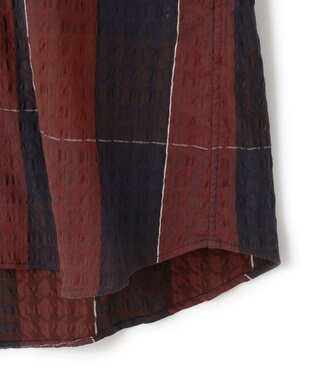JOSEPH HOMME オーバーチェックジャガードストレッチ　レギュラーカラーシャツ ワイン系3