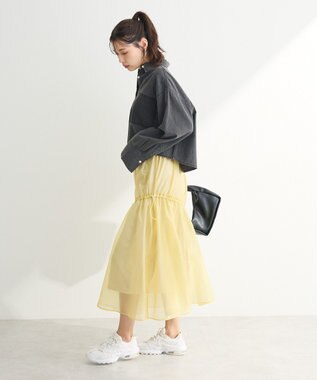 Green Parks ショート丈デニムシャツ Black