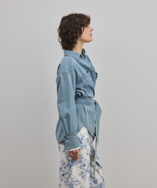 GRACE CONTINENTAL デニムボウタイシャツ ブルー