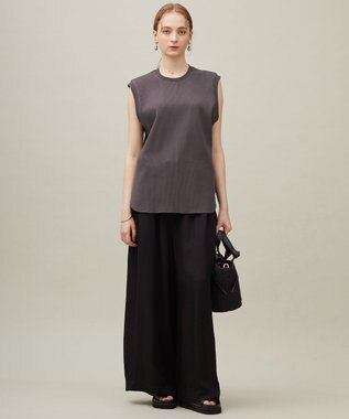 23区 【SACRA】ベアワッフル カットソー チャコールグレー系