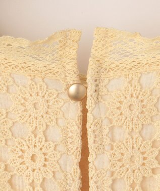 組曲 L フラワーレース半袖ブラウス クリームイエロー系