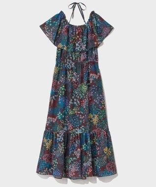 GRACE CONTINENTAL ボタニカルプリントワンピース ブラウン