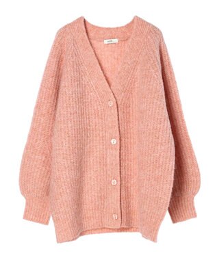 earth music&ecology フワフワＭＩＸヤーンカーディガン Orange