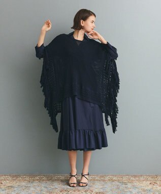 GRACE CONTINENTAL カシュクールシャツワンピース ネイビー