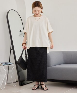 AMERICAN HOLIC 接触冷感バックタックプルオーバー Ivory