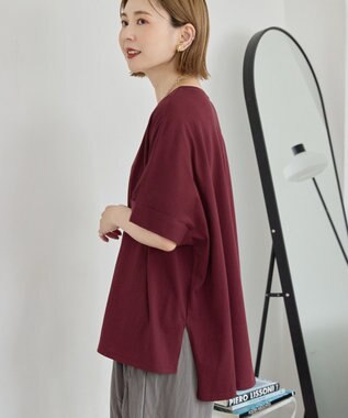 AMERICAN HOLIC 接触冷感バックタックプルオーバー Bordeaux