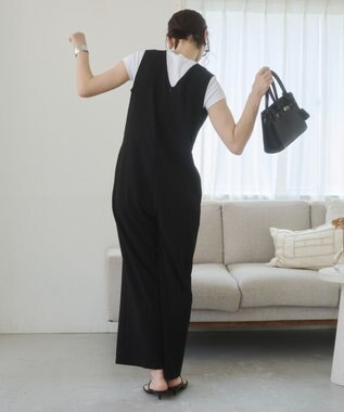 WEGO 【ANGIE VINTAGE】Vネックオールインワン ブラック