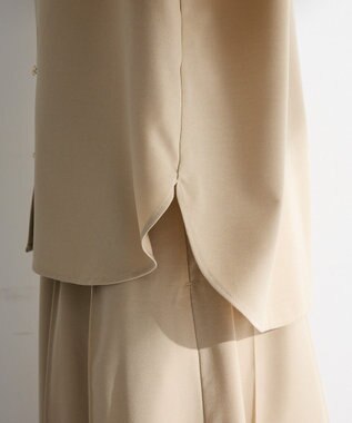 Green Parks ＳＥＴ２点スキッパーブラウス＋プリーツスカート Beige