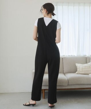 WEGO 【ANGIE VINTAGE】Vネックオールインワン ブラック