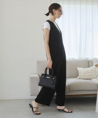 WEGO 【ANGIE VINTAGE】Vネックオールインワン ブラック