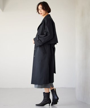 自由区 【洗える】4WAYトレンチ コート ネイビー系