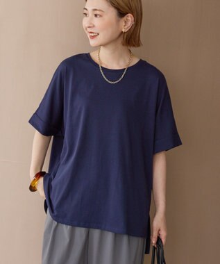 AMERICAN HOLIC 接触冷感バックタックプルオーバー Navy