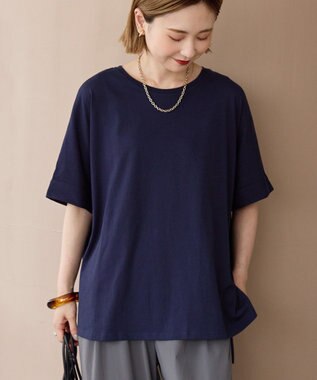 AMERICAN HOLIC 接触冷感バックタックプルオーバー Navy