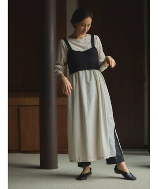 Green Parks Ｂ．ＳＥＴ２点ニットジレ＋ワンピース Black
