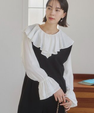 WEGO 【ANGIE VINTAGE】Vネックオールインワン ブラック