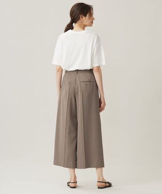 自由区 S 【洗える】TWラチネストレッチワイドクロップド パンツ モカ