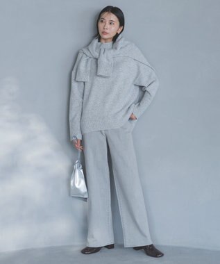 UNFILO 【UNFILO DENIM】撥水ストレッチ ワイドストレートデニム アイスグレー