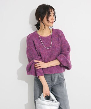 Green Parks ・ＥＬＥＮＣＡＲＥ　ＤＵＥ　ミックスシャギーニット Purple