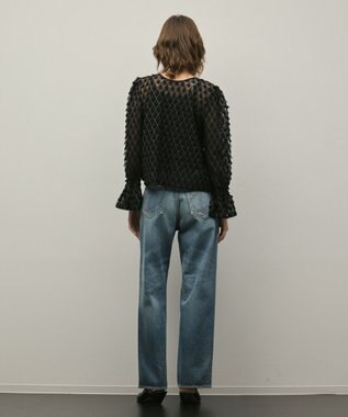 GRACE CONTINENTAL モチーフチュールブラウス ブラック