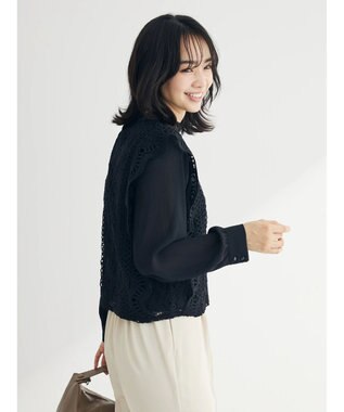 Green Parks ・Ｐｅｔｉｔ　Ｆｌｅｕｒ　イロイロレースブラウス Black