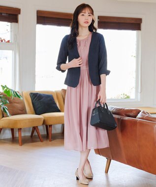 Tiaclasse 【吸水速乾・接触冷感・UVケア・防シワ・洗える】カチオンカラーレスジャケット ネイビー