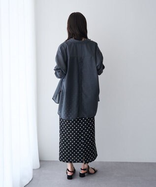 YECCA VECCA バック釦シアーシャツ Charcoal Gray