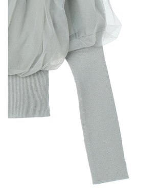 earth music&ecology チュールドッキングニットプルオーバー Blue Green